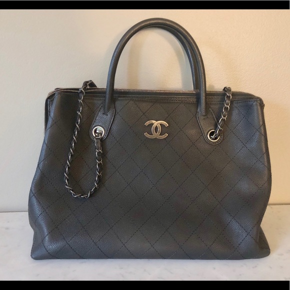 CHANEL Handbags - SOLD -Chanel Grained Vegetal Calfskin Shopping Bag